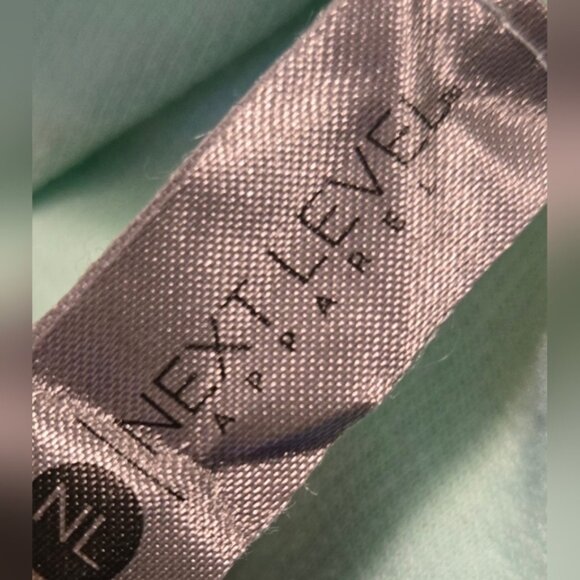 Next Level French Terry 3/4-Sleeve Raglan Pullover Raw Edge Neck - Mint Green - Picture 8 of 10